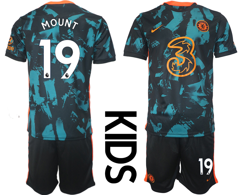 Youth 2021-2022 Club Chelsea FC away black #19 Soccer Jersey